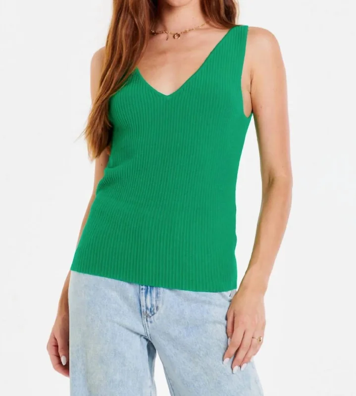 Noa V-Neck Sweater Tank In Alpine