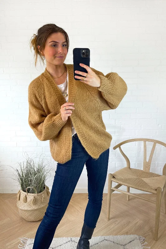 Noella - Fora Knit Cardigan - Camel