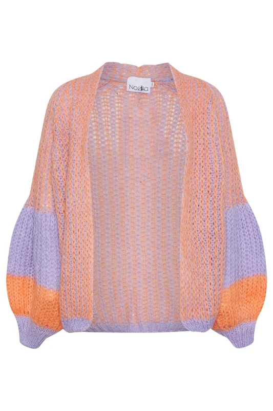   Knit Cardigan - Lilac/Apricot Mix