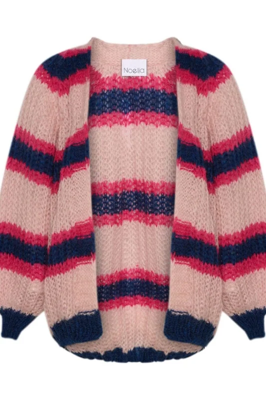 Noella - Vera Knit Cardigan - Rose/Fuchsia/Navy