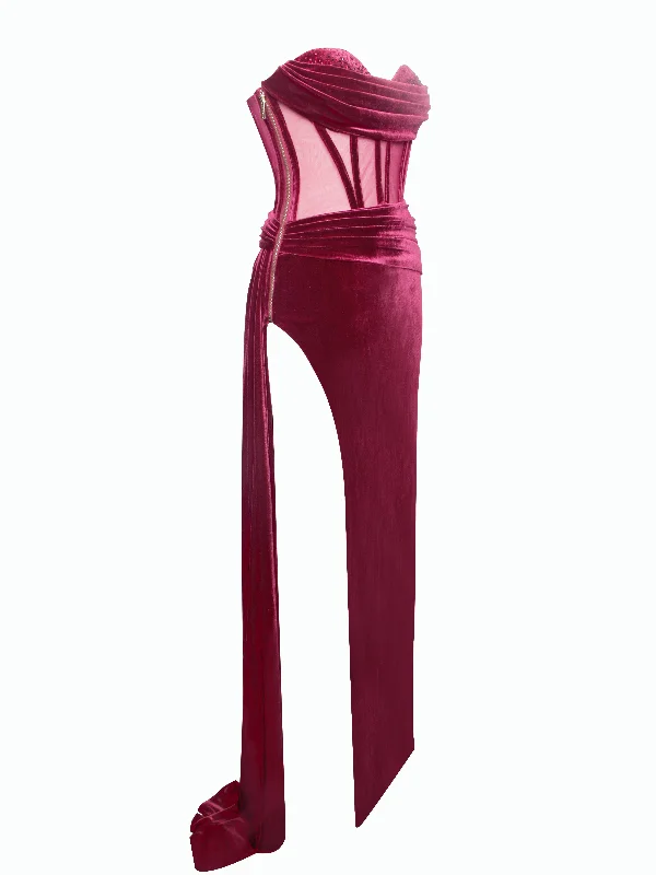 octavia-burgundy-draping-crystal-corset-high-slit-velvet-gown