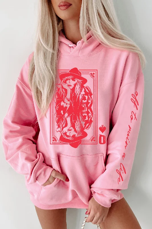 ""Off To Ruin A Life"" Double-Sided Graphic Hoodie (Candy Pink) - Print On Demand