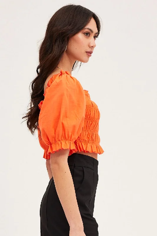 orange-crop-top-short-sleeve-shirred-wc1045a-47wb