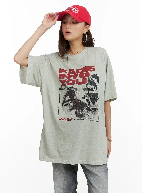 Oversized Cotton Graphic Tee CY431