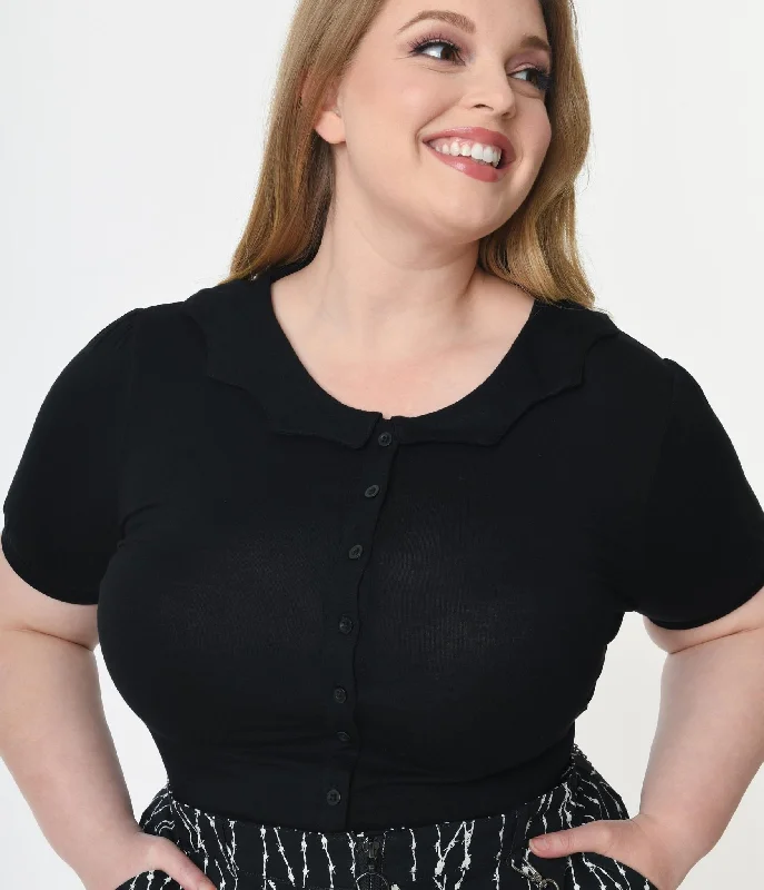 plus-size-black-bat-collar-blouse