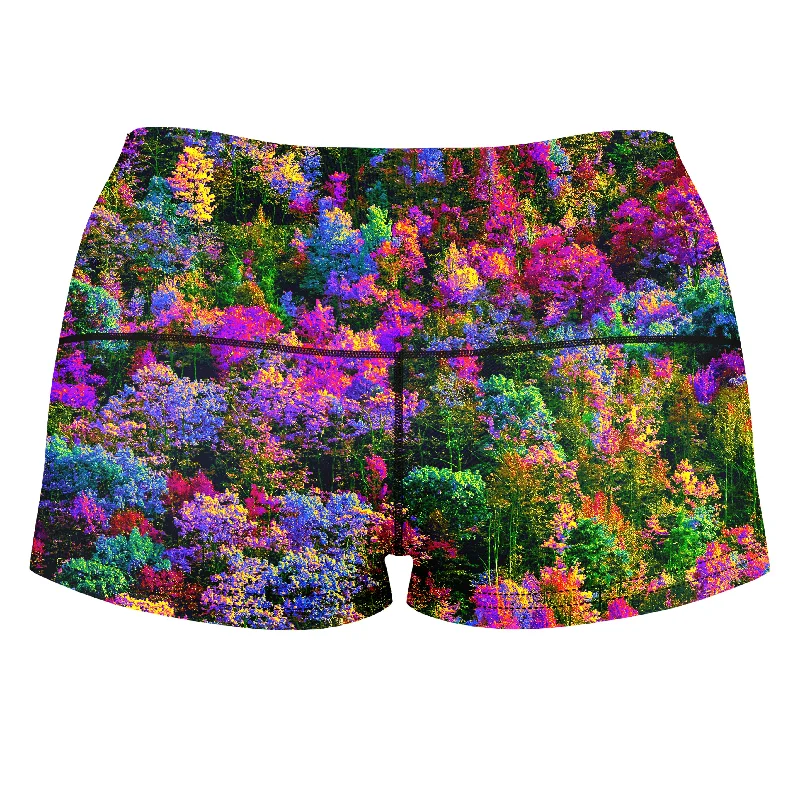 psychedelic-forest-high-waisted-womens-shorts