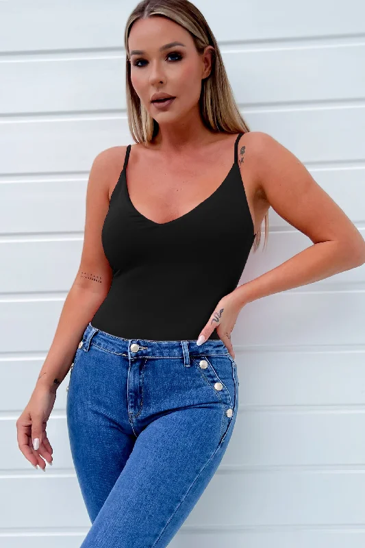 Rebecca Black V Neck Bodysuit