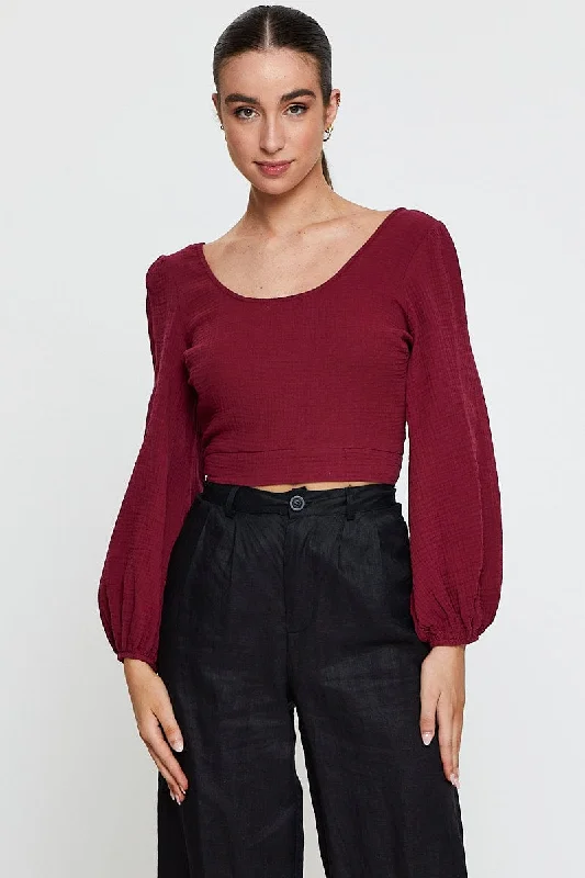 red-crop-top-long-sleeve-round-neck-wc10371-f3