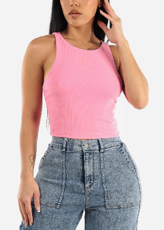 sleeveless-round-neck-tank-top-pink-bt03505brbpnk