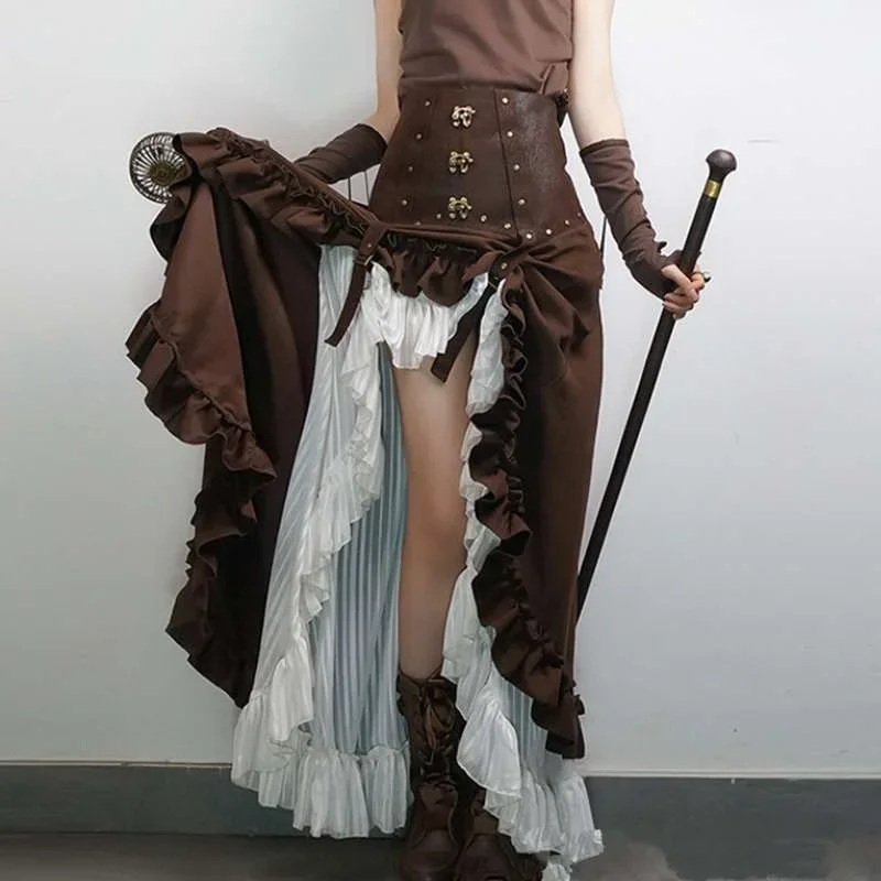 steampunk-ruffled-skirt