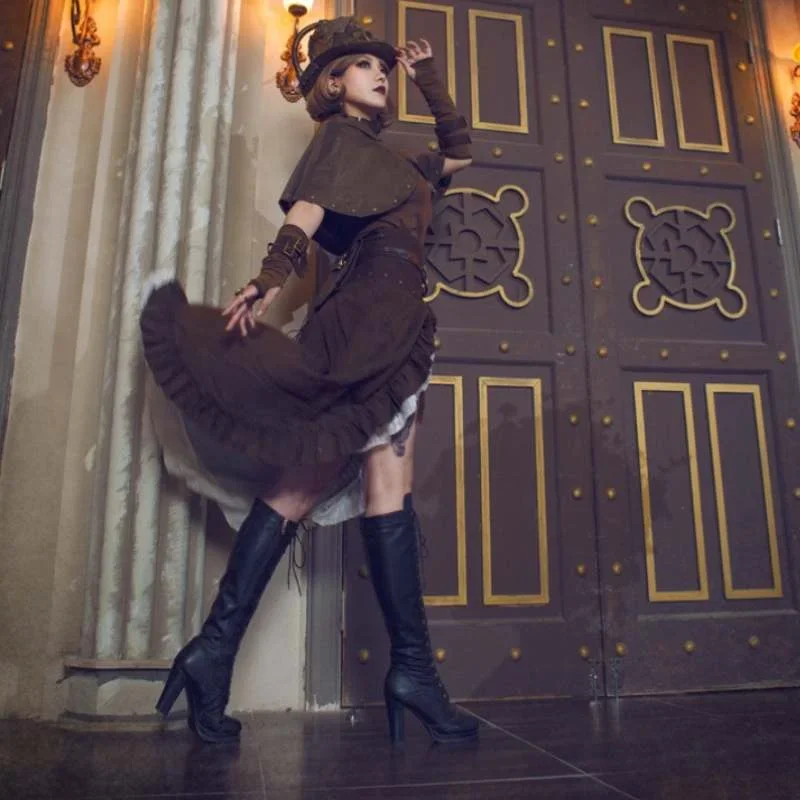 steampunk-ruffled-skirt