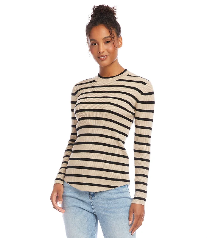 Stripe Shirttail Sweater