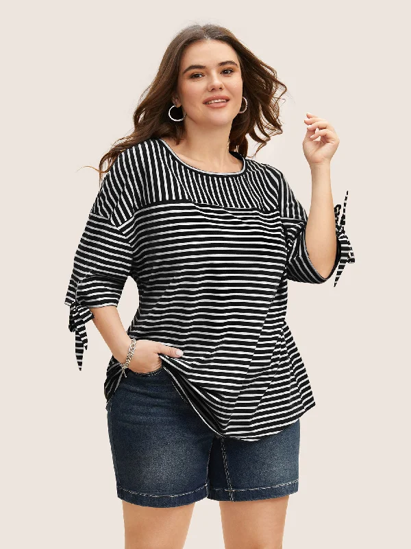 striped-boat-neck-tie-knot-t-shirt