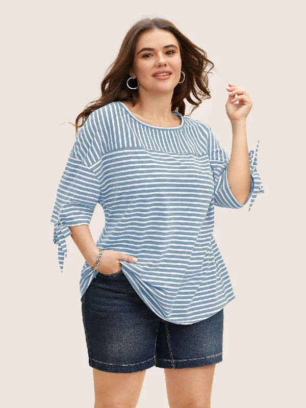 striped-boat-neck-tie-knot-t-shirt