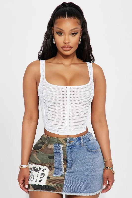 Summer In Capri Corset Top - White