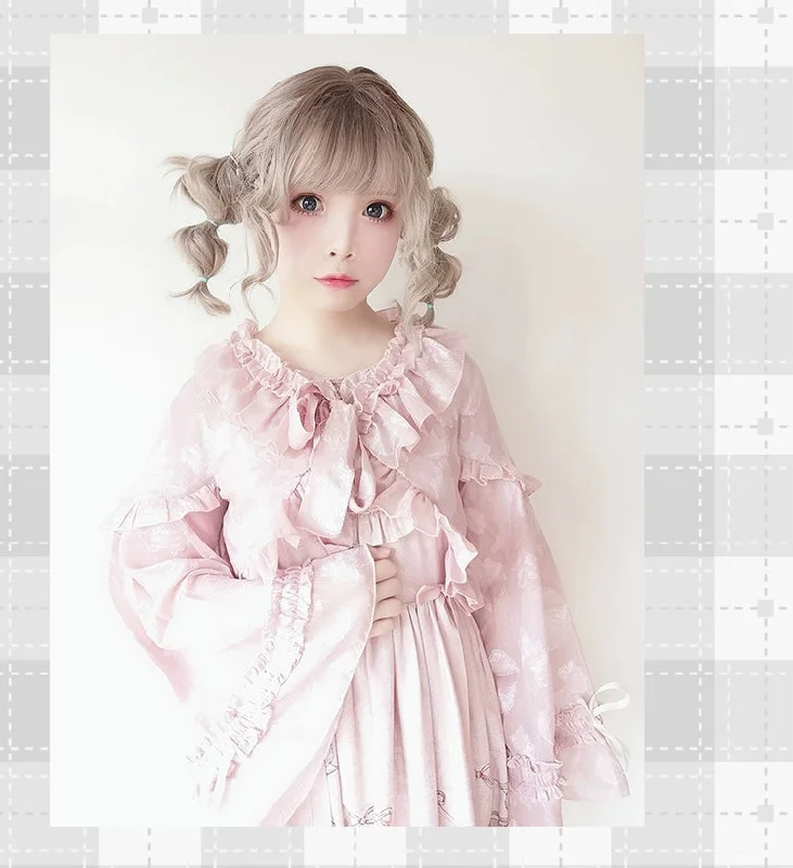 sweet-lolita-chiffon-shirt-lantern-sleeve-cardigan-with-bow