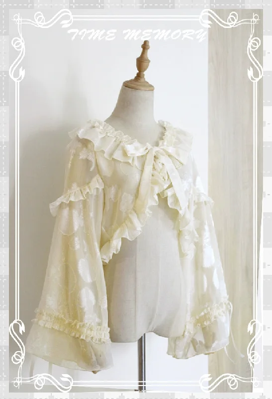 sweet-lolita-chiffon-shirt-lantern-sleeve-cardigan-with-bow