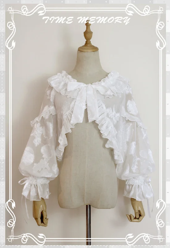 sweet-lolita-chiffon-shirt-lantern-sleeve-cardigan-with-bow