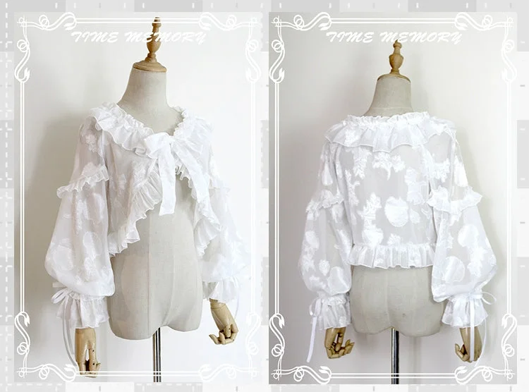 sweet-lolita-chiffon-shirt-lantern-sleeve-cardigan-with-bow