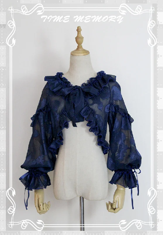 sweet-lolita-chiffon-shirt-lantern-sleeve-cardigan-with-bow