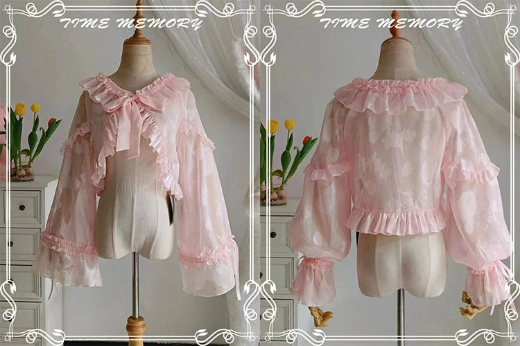 sweet-lolita-chiffon-shirt-lantern-sleeve-cardigan-with-bow