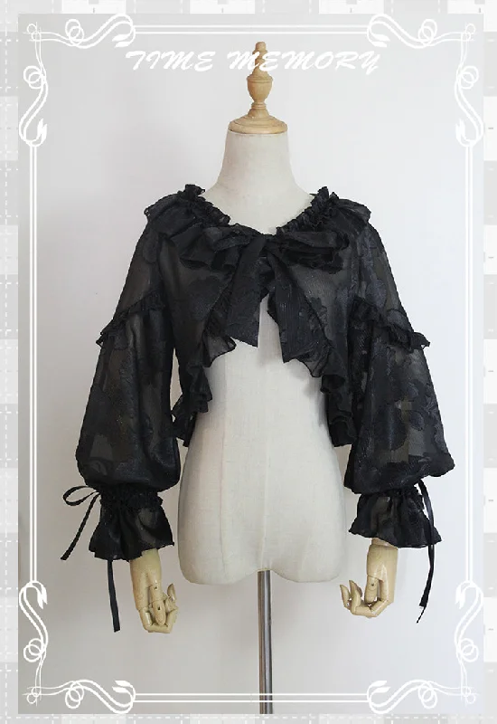 sweet-lolita-chiffon-shirt-lantern-sleeve-cardigan-with-bow