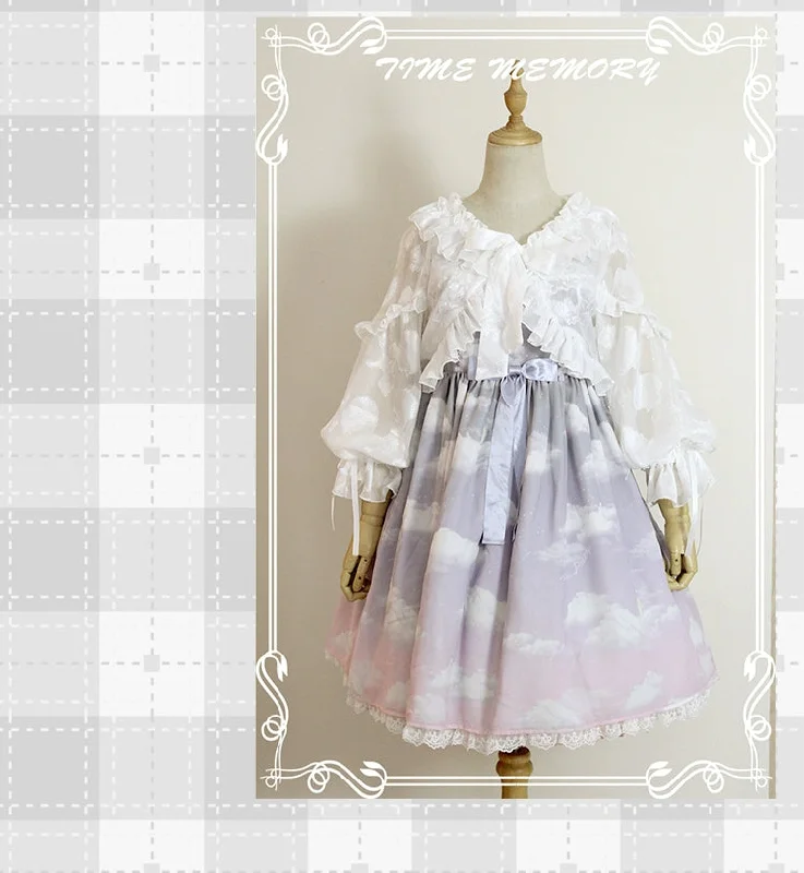 sweet-lolita-chiffon-shirt-lantern-sleeve-cardigan-with-bow