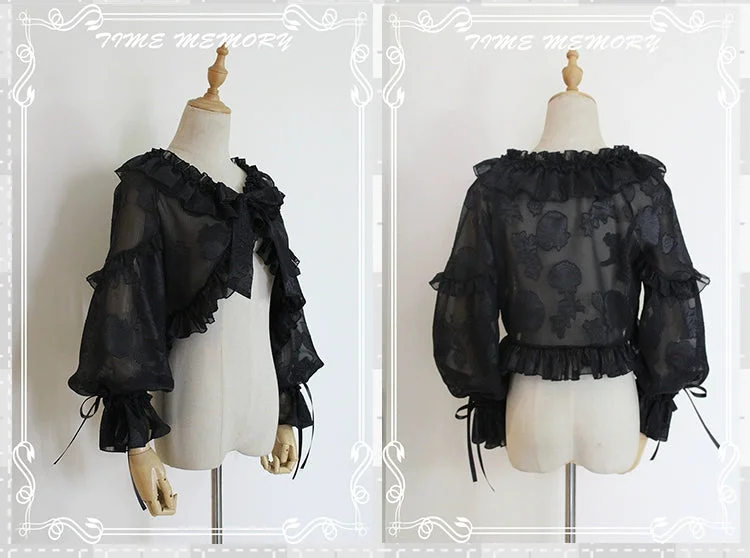 sweet-lolita-chiffon-shirt-lantern-sleeve-cardigan-with-bow