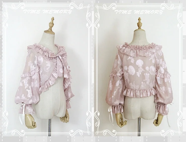 sweet-lolita-chiffon-shirt-lantern-sleeve-cardigan-with-bow