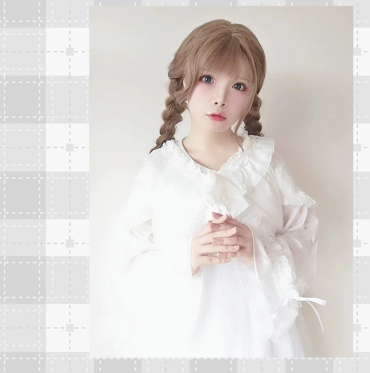 sweet-lolita-chiffon-shirt-lantern-sleeve-cardigan-with-bow