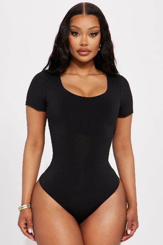 Tabitha Short Sleeve Bodysuit - Black