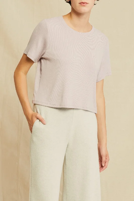 Tara Dream Rib Cropped Tee - Dawn