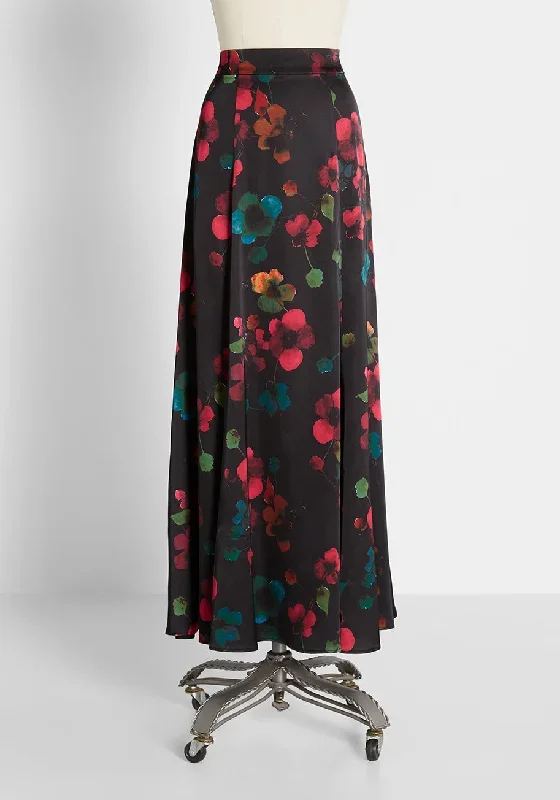 Technicolor Night Blooms Maxi Skirt