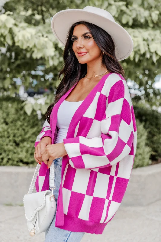 trying-your-best-magenta-checkered-cardigan