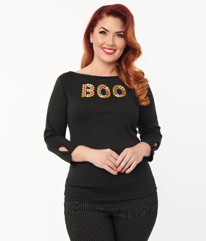 unique-vintage-black-candy-corn-boo-embroidered-gracie-top