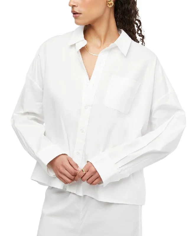 WeWoreWhat Cropped Button Front Shirt