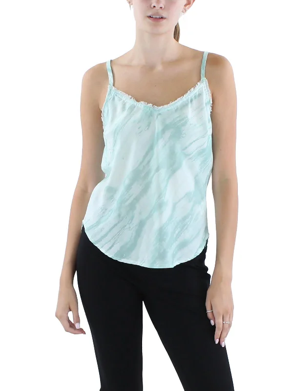 Womens Frayed Hem Tencel Cami