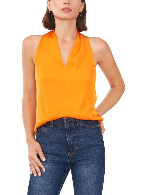 Womens Halter Open Back Tank Top