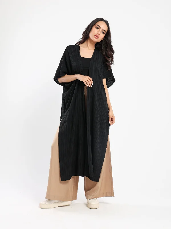 Wrinkled Kimono - Long Length - Batwing Short Sleeves